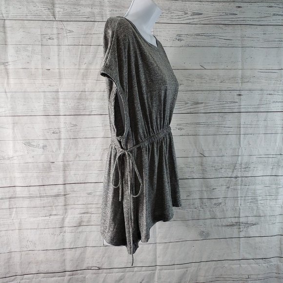 Current Elliot Womens Knit Sawyer Top Sz 1 Heather Grey Side Ties - Picture 3 of 6